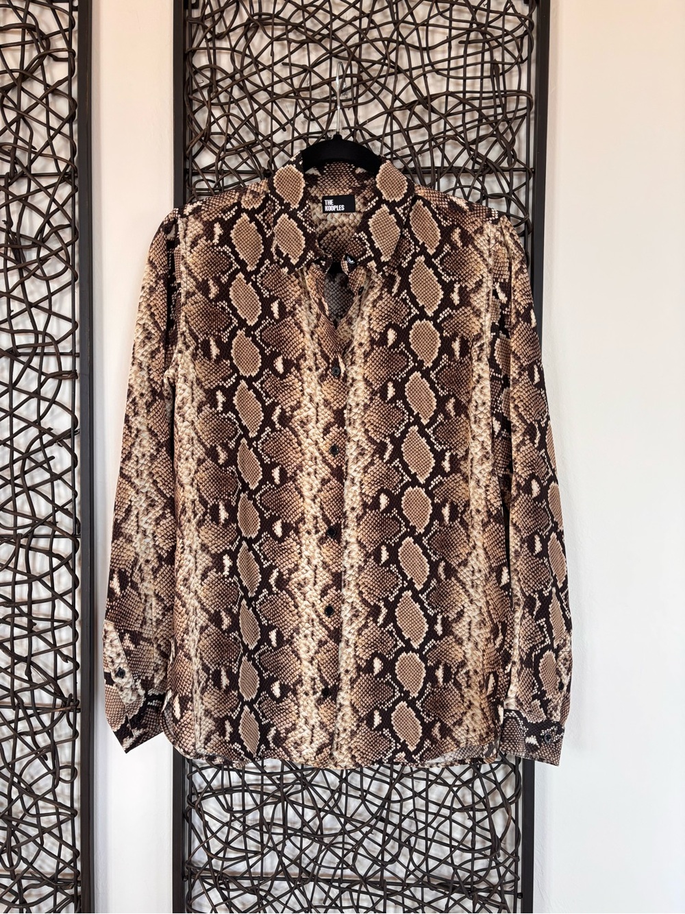 THE KOOPLES French Luxury 100% Silk Python Print Button Front Blouse NWT Size M - Picture 8 of 16